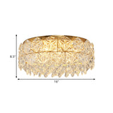 Modern Drum Crystal Flush Mount Ceiling Light With 4/6 Heads - 16.5/20.5 Width
