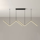 Modern Black/Gold Led Multi-Light Ceiling Fixture With Thin Metal Suspension And Warm/White Glow