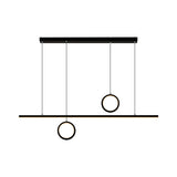 Linear Metal Led Chandelier With Multiple Hanging Lights In Black/Gold Warm/White