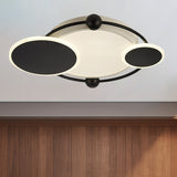 Modernist Black And Gold Led Flush Mount Ceiling Light In Warm/White 19.5/23.5 Diameter / 19.5 Warm