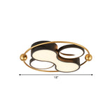 18/21.5 Metallic Geometric Flush Light - Black/Gold Led Ceiling Mounted