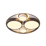 Modernist Metallic Black Round Led Flush Ceiling Light - Bedroom Mount 16.5/20.5 Wide