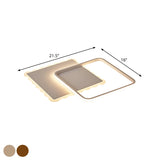 Modern Metal Flush Mount Led Ceiling Light In White/Coffee With Adjustable Warm/White/Natural
