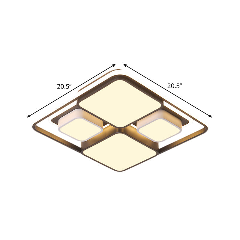 Modern Flush Mount Led Ceiling Lamp Metallic Black & White 16.5’/20.5’/35.5’ Length