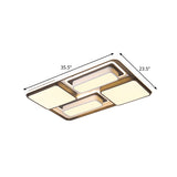 Modern Flush Mount Led Ceiling Lamp Metallic Black & White 16.5/20.5/35.5 Length