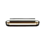 Flush Mounted Led Ceiling Light In Modern Metallic Black & White/Black Gold 16/23.5 Length