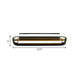 Flush Mounted Led Ceiling Light In Modern Metallic Black & White/Black Gold 16/23.5 Length