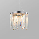 Round Crystal Chandelier Lighting Kit With 2/6 Hanging Bulbs Contemporary Design - 8/16 Wide