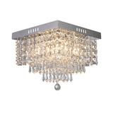 Contemporary Crystal Beads Corridor Ceiling Fixture | Clear Flush Mount Lighting 2/4 Heads 10/12