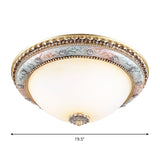 Minimalist Dome White Glass Flush Mount Ceiling Light In Gold - 2/3-Light 14/16/19.5 Width
