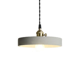 Industrial Gray Cement And Metal Pendant Light Fixture - Cone/Round Design Ideal For Table Overhead