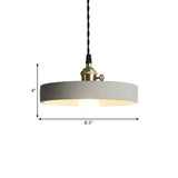 Industrial Gray Cement And Metal Pendant Light Fixture - Cone/Round Design Ideal For Table Overhead