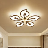 Modern Acrylic Bauhinia Flush Ceiling Light With Led 3/5/9-Light Fixture In Warm/White/Natural