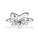 Modern Acrylic Bauhinia Flush Ceiling Light With Led 3/5/9-Light Fixture In Warm/White/Natural