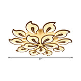 Modern Acrylic Bauhinia Flush Ceiling Light With Led 3/5/9-Light Fixture In Warm/White/Natural