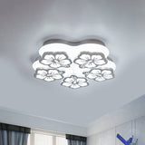 Blossom Acrylic Led Flush Mount Ceiling Light: Simple & Elegant 5/7/12 Head Options In