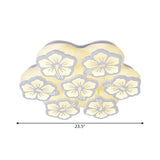 Blossom Acrylic Led Flush Mount Ceiling Light: Simple & Elegant 5/7/12 Head Options In