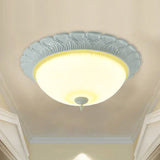 Classic Opaline Glass Led Flush Lamp Ceiling Fixture - White 16/20.5 Wide With Warm/White Light / 16