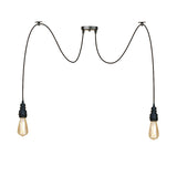 Industrial Style Black Metal Pendant Light - Swag Design 2/3/6 Lights Exposed Hanging Lamp For