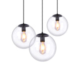 Global Glass Pendant Light - Industrial 1-Light Dining Room Ceiling Fixture Clear