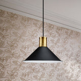 Vintage Industrial 1-Light Pendant With Metallic Black Finish For Bedroom - 8.5/10.5 Width / 8.5