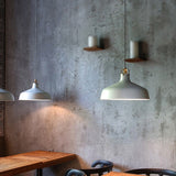 Modern 1-Light Metallic Pendant Lamp With Black/White Barn Shade - Stylish Dining Room Hanging