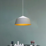 Retro Tapered Shade Pendant Lighting - 6/10.5/12.5 Width Metallic Hanging Ceiling Light: Black/White