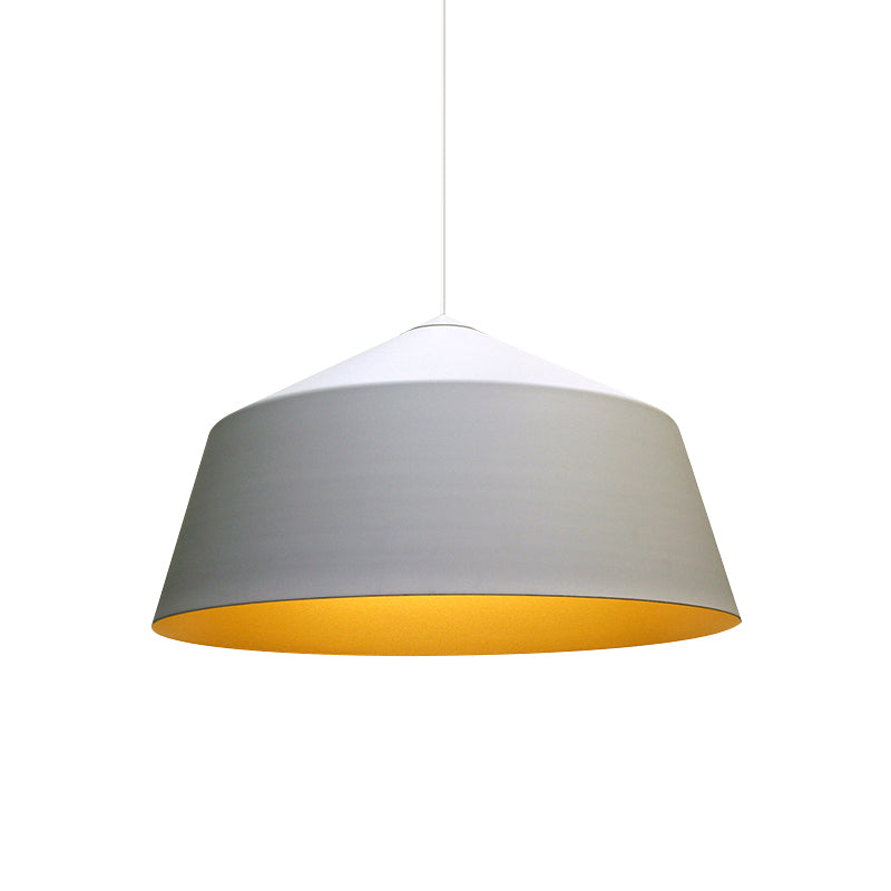 Retro Tapered Shade Pendant Lighting - 6/10.5/12.5 Width Metallic Hanging Ceiling Light: Black/White