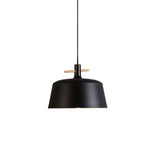 Contemporary Metallic Pendant Lamp With Shade - Black/White