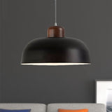 Vintage Style Metallic Pendant Lamp 12/15 W Bowl Shade Ceiling Hanging Light For Dining Table 1