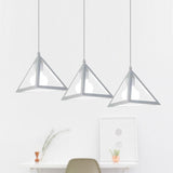 Retro Industrial Hanging Lamp With Wire Guard And Canopy In Black/White - 3 Heads Pendant Lighting