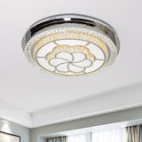 Contemporary Led Crystal Flush Ceiling Light Fixture For Parlor Clear