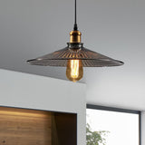 Farmhouse Ribbed Glass Brass Cone Pendant Ceiling Light With 1 Perfect For Living Rooms