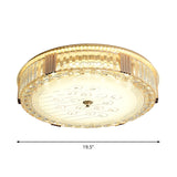 Modern Led Flush Mount Lamp With Rectangular-Cut Clear Crystals