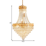 Contemporary Gold Conical Down Lighting Chandelier With Crystal Accents For Parlor