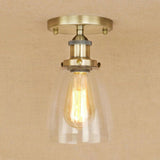 Semi Flush Mount Clear Glass Cone Industrial Ceiling Light Fixture With One Bulb In