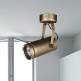 Antique Style Brass Ceiling Light Fixture - Metal Led Bedroom Semi-Flush Mount Adjustable 3/5 Width