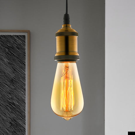Vintage Style Metal Mini Pendant Light For Restaurants - Adjustable Brass Cord 1 Head Fixture
