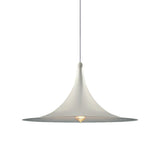 Contemporary Metallic Ceiling Light With Flared Shade - Bedroom Pendant Lighting In White/Black