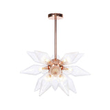 Sputnik Clear/Amber Glass Chandelier - Brass/Copper Finish 9/12/15 Bulbs Living Room Lighting