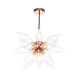 Sputnik Clear/Amber Glass Chandelier - Brass/Copper Finish 9/12/15 Bulbs Living Room Lighting