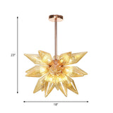 Sputnik Clear/Amber Glass Chandelier - Brass/Copper Finish 9/12/15 Bulbs Living Room Lighting