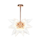 Sputnik Clear/Amber Glass Chandelier - Brass/Copper Finish 9/12/15 Bulbs Living Room Lighting