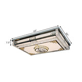 Led Ceiling Fixture: Modern Stainless Steel Flush Mount Lamp With Clear Crystal Blocks