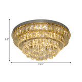 Clear Crystal Led Ceiling Light With Stainless Steel Finish