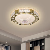 Modern Led Ceiling Light With Stainless-Steel Finish And Crystal Blocks In Warm/Multi Color / Warm