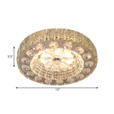Led Crystal Flushmount Ceiling Lamp With Faceted Clear Blocks - Modern Nickel Finish For Corridors