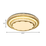 Modern Led Clear Crystal Ceiling Fixture Stainless Steel Flush Mount Lamp