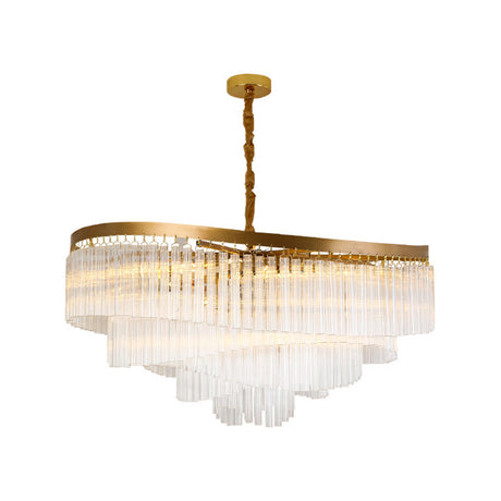 Clear Crystal Prisms Chandelier Pendant Light - Contemporary Design 10/11 Bulbs Spiral Style 21.5/30
