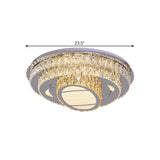 Modern Led Ceiling Lamp: Stainless-Steel Flushmount With Elegant Crystal Design
